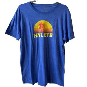 Hylete Sunset Tri-Blend Crewneck T Shirt Vintage Royal Blue Run HMT439VLRNLG NWT